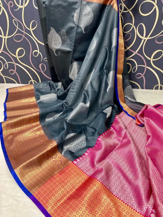 Semi kataan silk fence beautiful collar saree uploaded by business on 8/7/2021