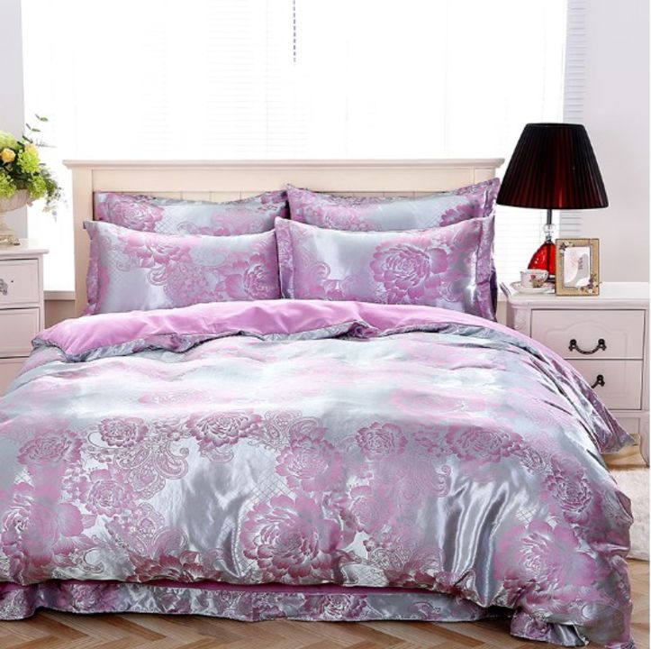 IMPORTED SILK JACKQARD & COTTON 4 PCS DOUBLE BED BEDDING SETS uploaded by business on 8/8/2021