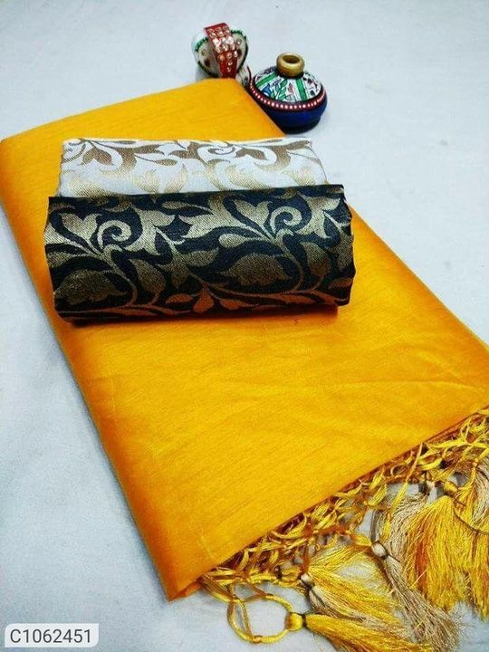 Varnam  Special Solid Chanderi Cotton Saree With Jhalar uploaded by business on 8/8/2021