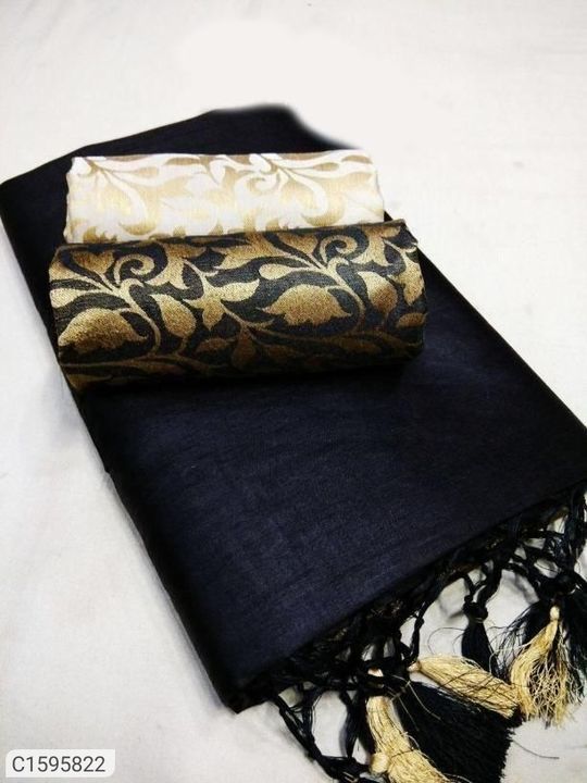 Gorgeous Solid Chanderi Cotton Sarees With Tassels uploaded by business on 8/8/2021