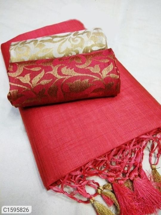 Gorgeous Solid Chanderi Cotton Sarees With Tassels uploaded by Rebellion Store on 8/8/2021