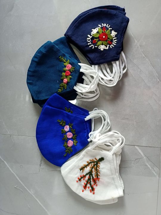 Embroidery mask multi colour desgin available  uploaded by BOKADIYA TEXOFIN on 8/8/2021