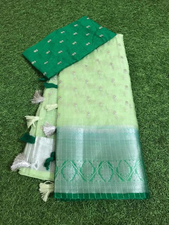 Organza sarees uploaded by business on 8/8/2021