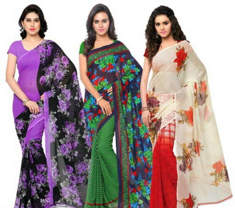 Georgette Saree uploaded by business on 8/8/2021