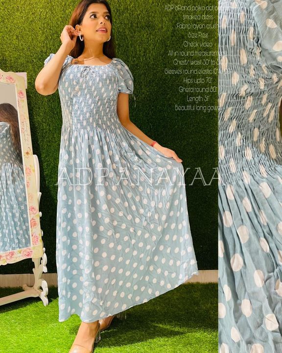 ADP Brand polka dot bobbin smoked dress 💞 uploaded by ADP CLOTHINGS on 8/8/2021