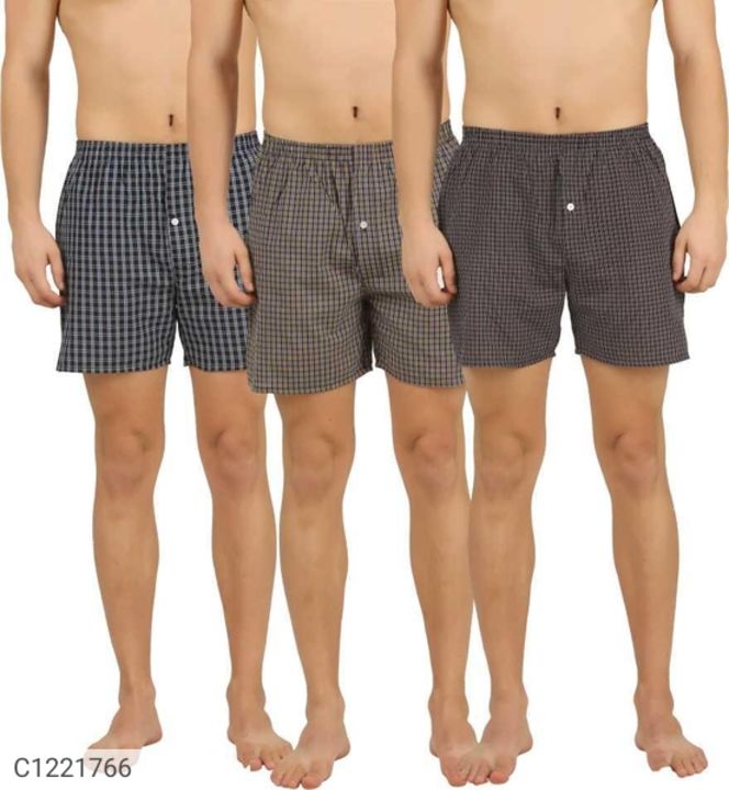 Cotton Blend Checkered Boxers (Buy 1 Get 2 Free) Vol-3 uploaded by business on 8/9/2021
