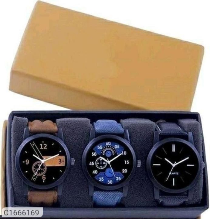 Men's Leather Watches (Pack Of 3) uploaded by business on 8/9/2021
