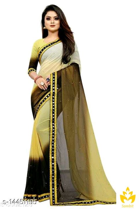 ⚡Aishani Refined Sarees

Saree Fabric: Georgette
Blouse: Running Blouse
Blouse Fabric: Banarasi Silk uploaded by Sambit Sahu on 8/9/2021