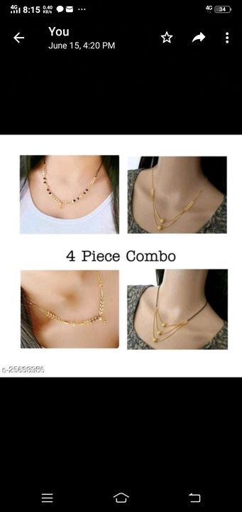 4 mangalsutra combo uploaded by business on 8/9/2021