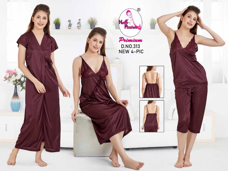 Post image I want 2 Pieces of Same 4 piece nightsuit chaiye.
Below are some sample images of what I want.