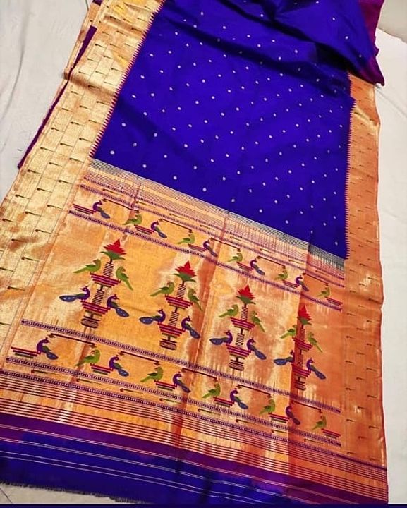 Pure silk handmade muniya broket paithani Saree uploaded by business on 8/29/2020