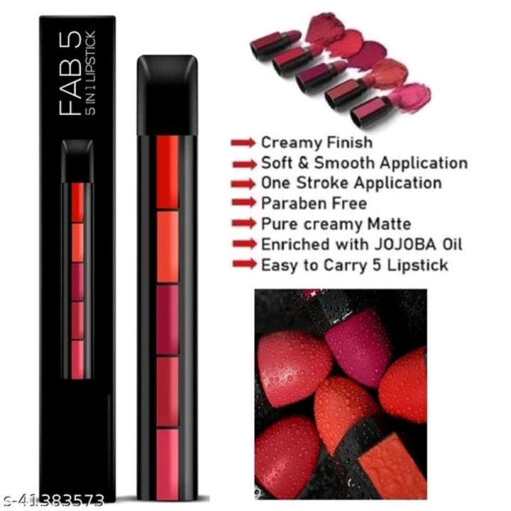 5 colours lipstick uploaded by business on 8/9/2021