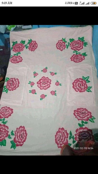 Hand painted bedsheets with two pillow covers  uploaded by Vardaan enterprises on 8/9/2021