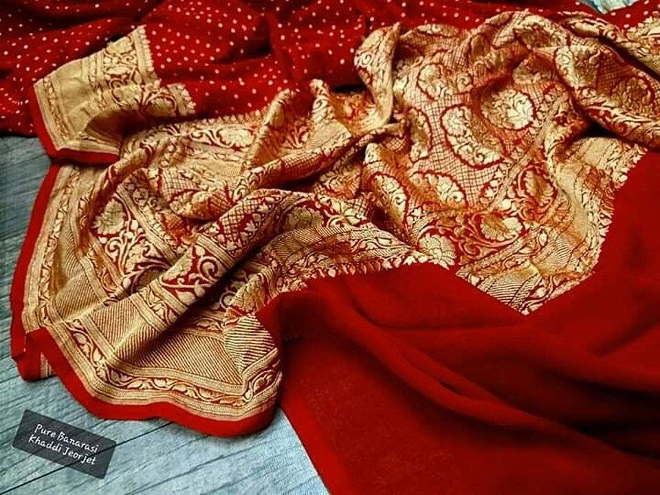 Banarsi pure khaddi georgette silk saree uploaded by N. S Silk Creation on 8/29/2020