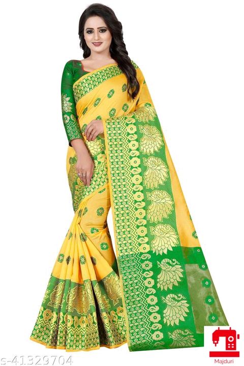 Fashion feats elegent cotton silk saree uploaded by business on 8/10/2021