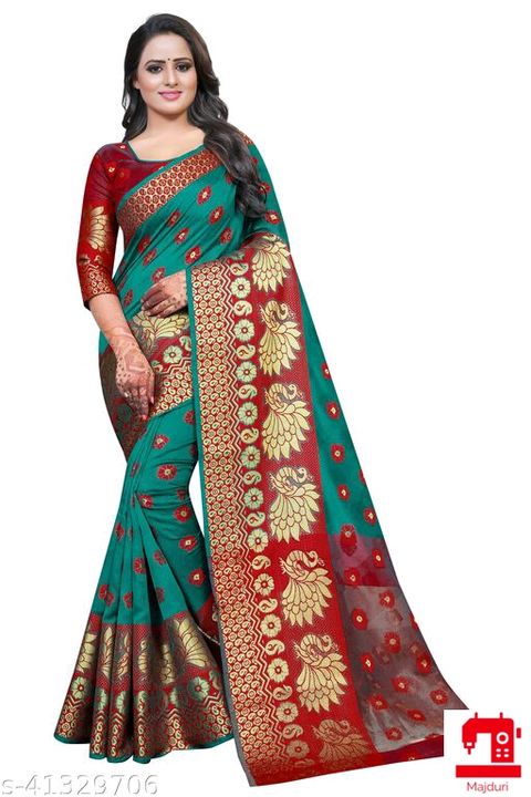 Fashion feats elegent cotton silk saree uploaded by business on 8/10/2021