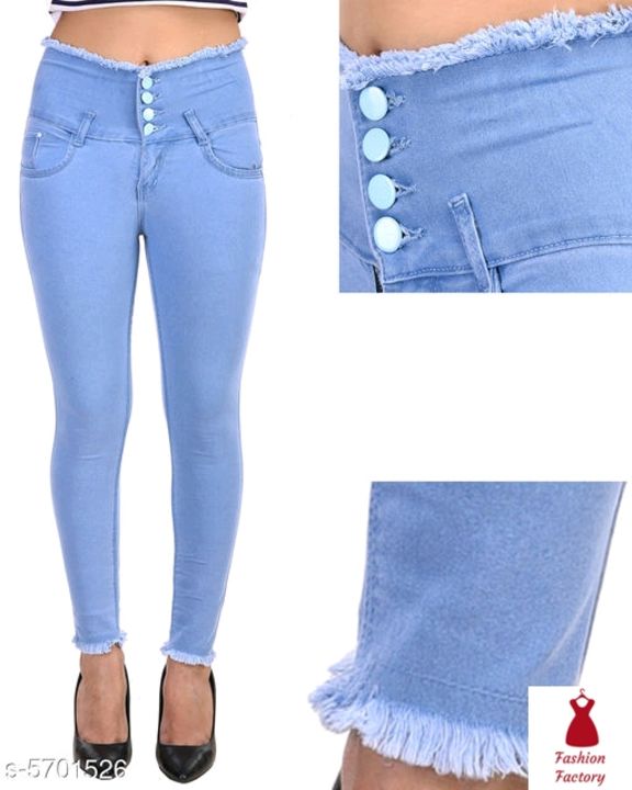 Womens high waist 4 button jeans uploaded by business on 8/10/2021