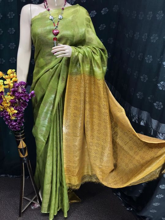 Linen silk sarees  uploaded by MS handloom fabrics on 8/10/2021