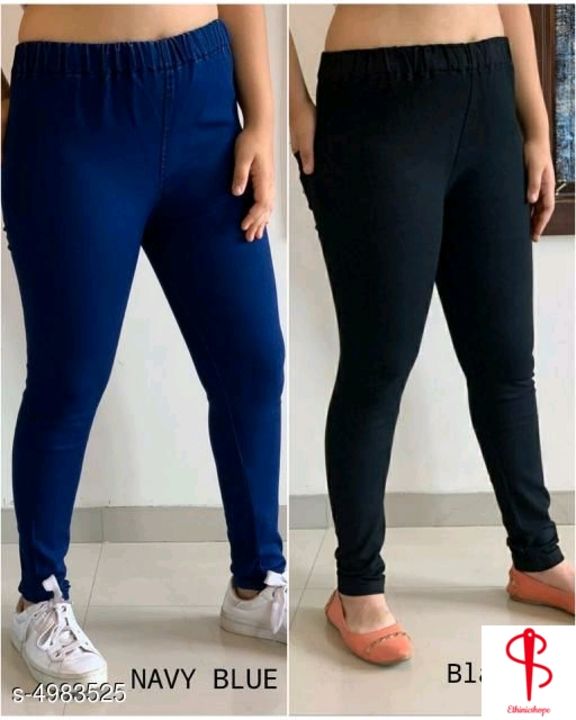 Post image Plus Size Designer Women's Jeggings Combo Vol 3
Fabric: Denim Pattern: Solid Multipack:- 2Size: Waist Size: L - -Waist - 30 in Hip - 36 in Length - 42 in XL -- Waist - 32 in Hip - 38 in Length - 42 in XXL -- Waist - 34 in Hip - 42 in Length - 42 in XXXL -- Waist - 36 in Hip - 44 in Length - 42 in 4XL -- Waist - 38 in Hip - 46 in Length - 42 in 5XL -- Waist - 40 in Hip - 48 in Length - 42 in Length: Up To 42 inType: Stitched Description: It Has 2 Piece of High Waist Jeggings Country of Origin: India