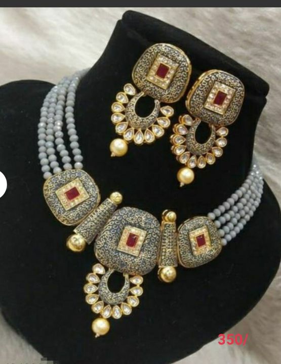 Necklace set with earrings uploaded by Sejal on 8/11/2021