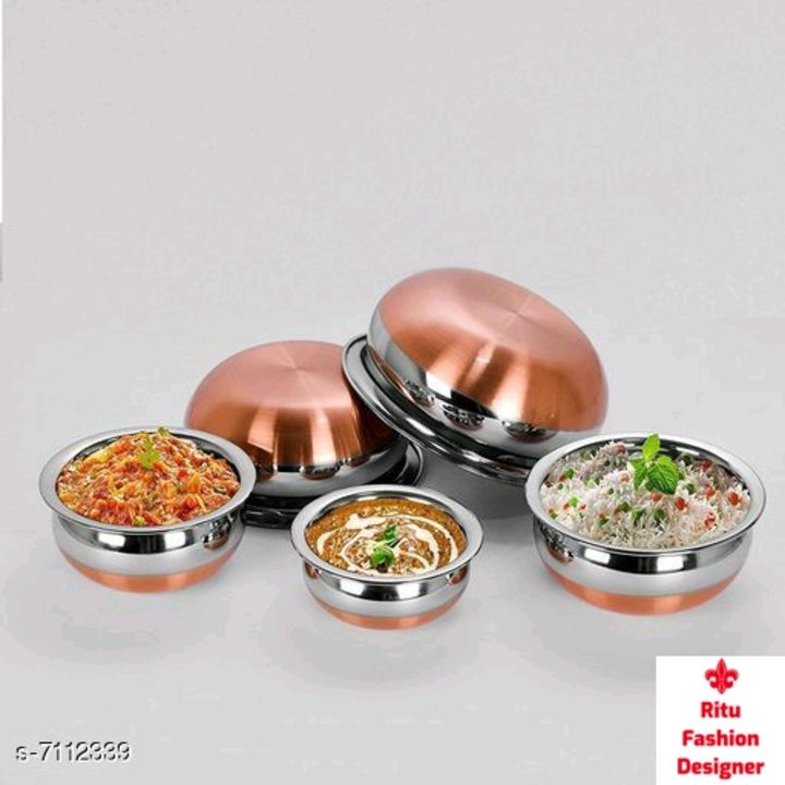 Copper Bottom Handi Pot 5 Piece Set/SteelHandi Set 
 uploaded by Manmohan Srivastava on 8/11/2021