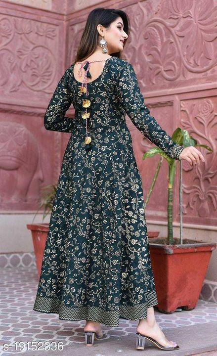 Floral printed anarkali style ankle length gown uploaded by business on 8/11/2021