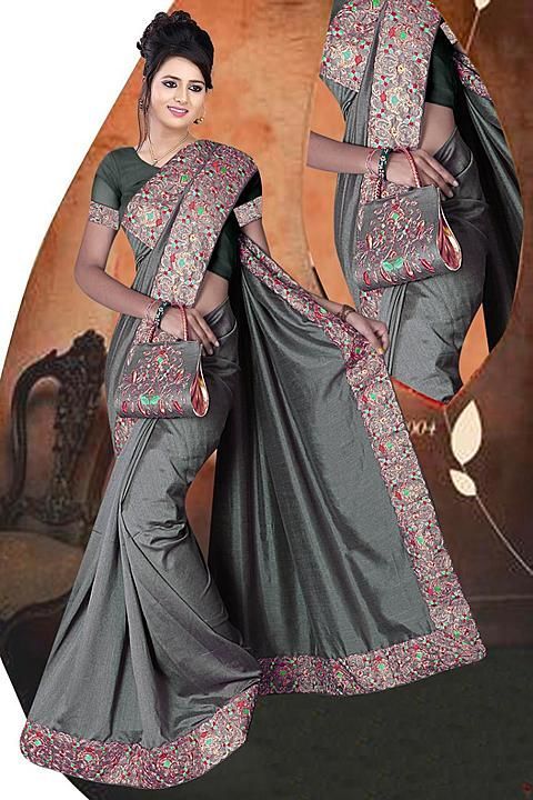 Woodland Colour Cotton Zari Patta Saree With Print Blouse And Purse –  Rajwadi Fashion Store