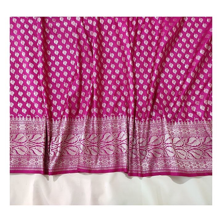 Banarasi kattan silk with silver zari at reselling price uploaded by business on 8/29/2020