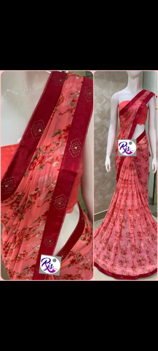 Shiffon saree uploaded by Fashion at fingertips on 8/11/2021