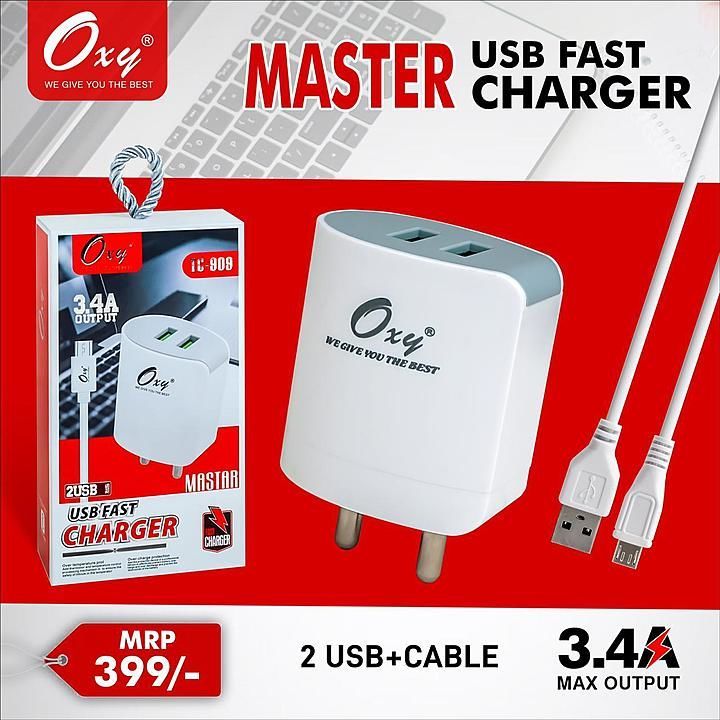 Oxy Master TC-909 3.4Amp Usb Charger With Data Cable 1 Yers Warranty uploaded by business on 8/30/2020