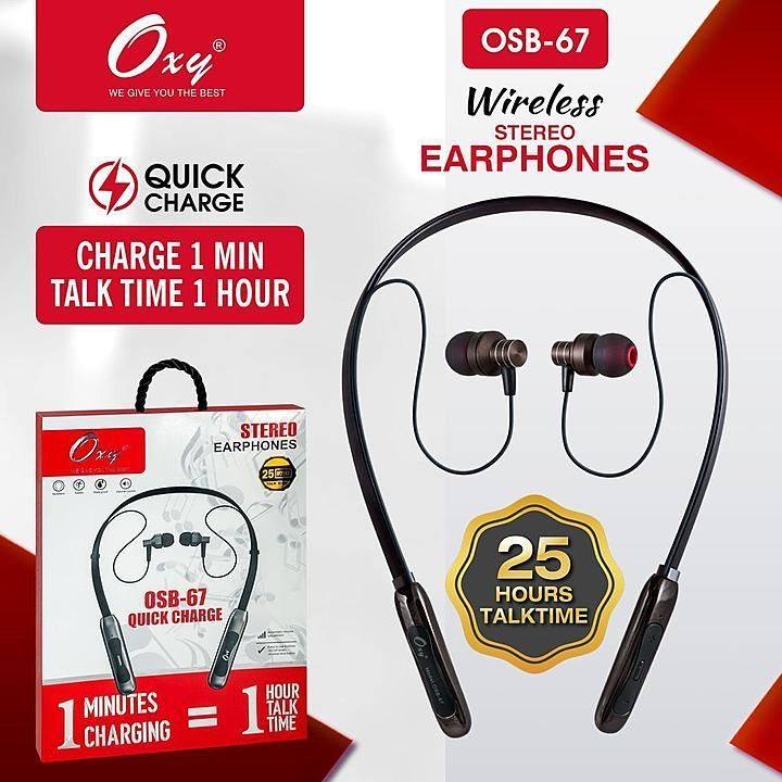 Oxy OSB-67 Wirelees Bluethooth Nackband ( 25 Hours Music Time) Quick Charging Support uploaded by business on 8/30/2020