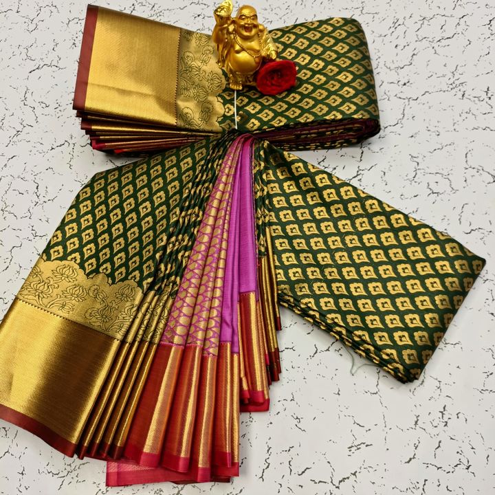 Post image *_ELITE BRIDAL PICK &amp; PICK FANCY SILK SAREES_*👸
*Samuthrika/vasthrakala style wedding type*
*Bridal silk material (type of pure silk)* 
*Kanchipuram Semi silk Type*
*Real 3D Embosed Body*
*Contrasting Rich pallu with Running blouse*
*Gold, Silvar and copper jari Woven with Matching 110 karizma*
 *Direct manufacturing Price 
*100% Genuine Quality*
*More Attractive Combination*
*Trendy look border*
*Cloth feel very soft*