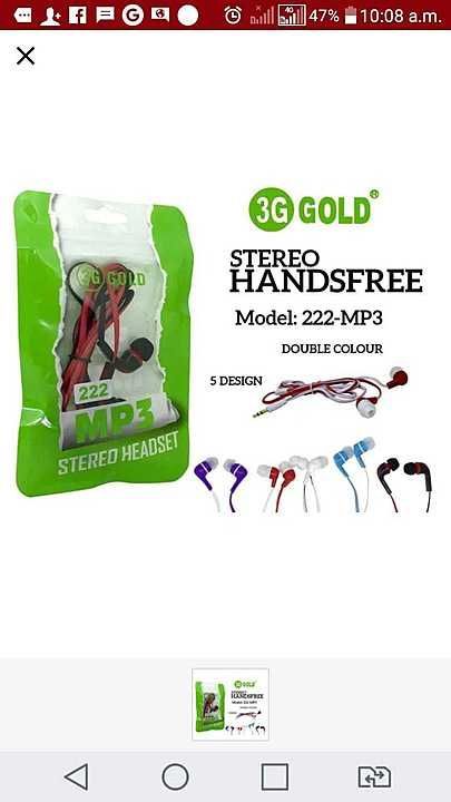 Post image 3G GOLD HANDFREE WITH MIC