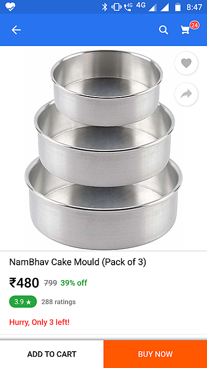 LEROYAL Aluminum cake mould set of 3
Sizes 6,7,8 uploaded by Aashu enterprises on 8/30/2020