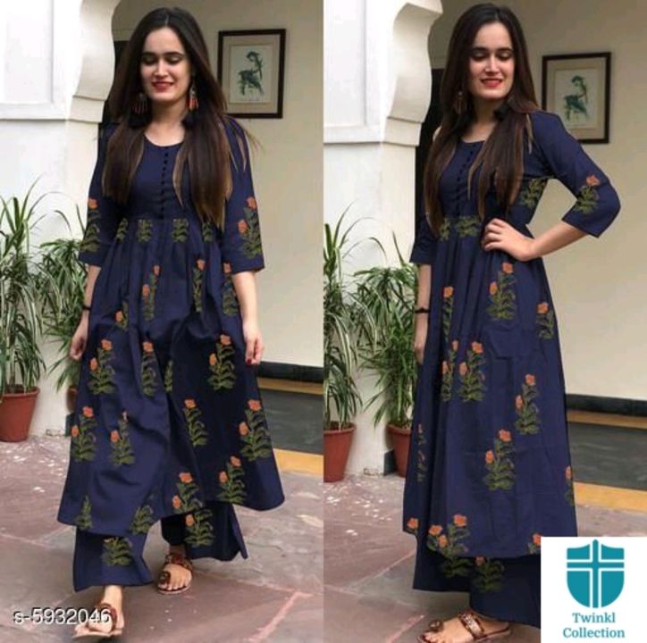 Kurti with palazzo uploaded by business on 8/12/2021