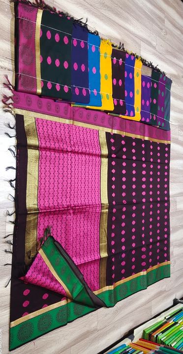 Post image Pure HANDLOOM silk cotton Saree Very attractive colorsDirectly from weavers Very best price
