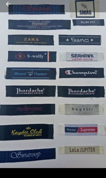 Computerised woven labels uploaded by Radhe Textile on 8/13/2021