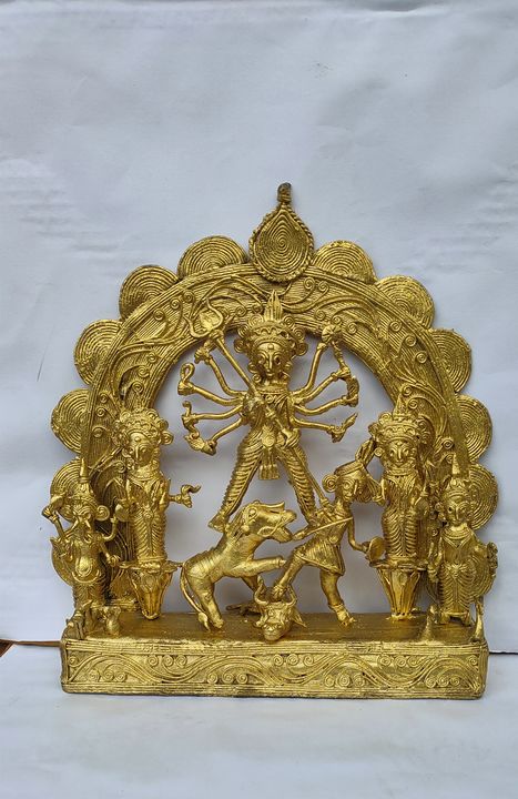 Dokra Handicraft Ma durga with family idol uploaded by business on 8/13/2021