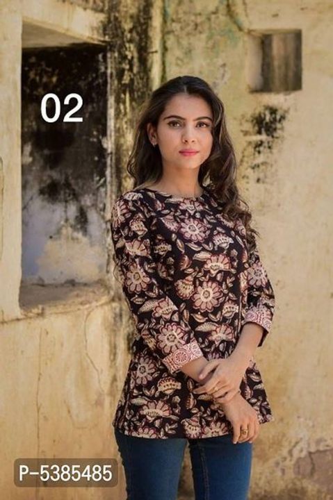 Beautiful Cotton Slub Heavy Quality Digital Printed Short Kurta With Wooden Button For Women uploaded by 🌺ATTRACTIVE COLLECTIONS 🌺 on 8/13/2021