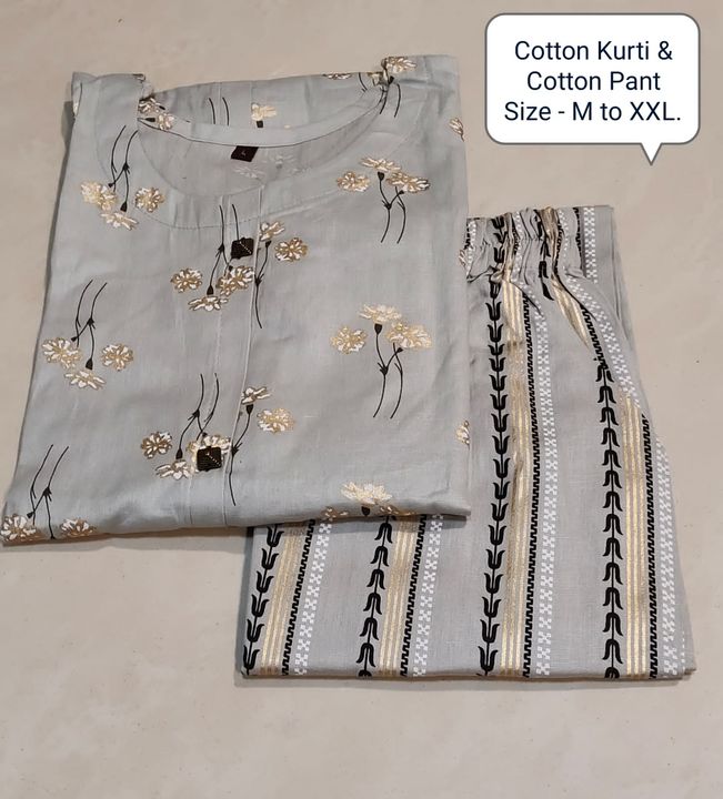 Post image 236
Cotton Kurti &amp; Cotton PantSize - M to XXI*Price: 499+shipping*
No codHoney