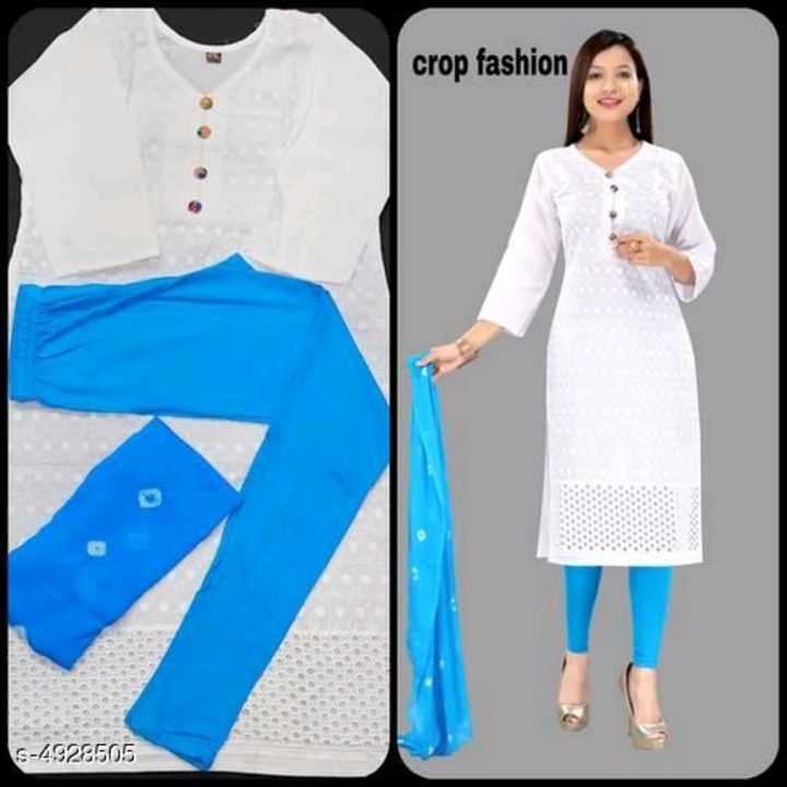 Women Cotton A-line Embroidered Kurta Set With Legging uploaded by Sunaina Rao on 8/14/2021