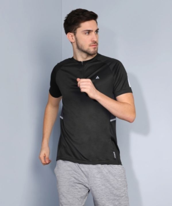 Adrenex Solid Men Round Neck Black Tshirt uploaded by Shop at One Place on 8/14/2021