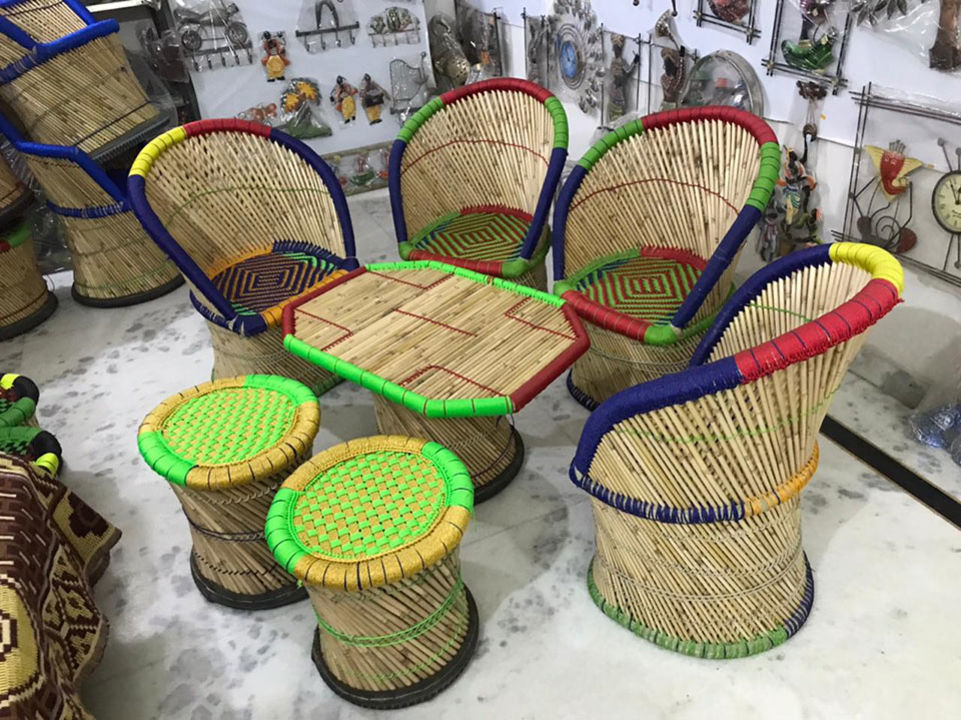 Handcrafted Bamboo large Mudha Chairs, Mudda Stools With Table For Indoor/Outdoor (Set of 7)

₹6000  uploaded by Craferia Export on 8/14/2021