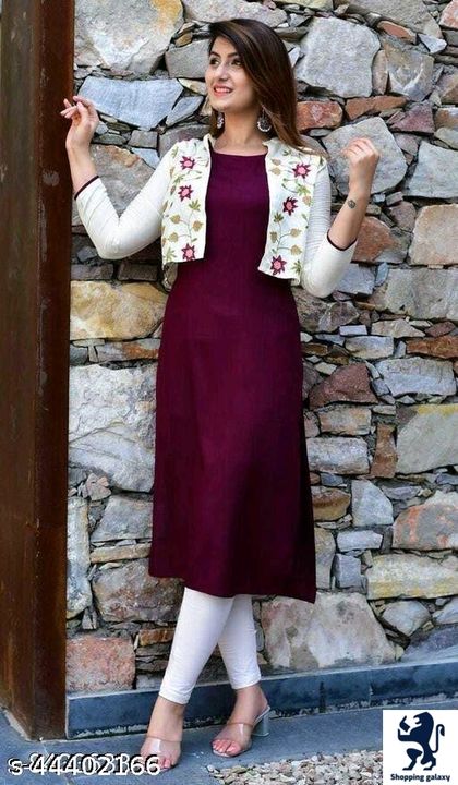 Rayon Embroidered Straight Kurti uploaded by business on 8/15/2021
