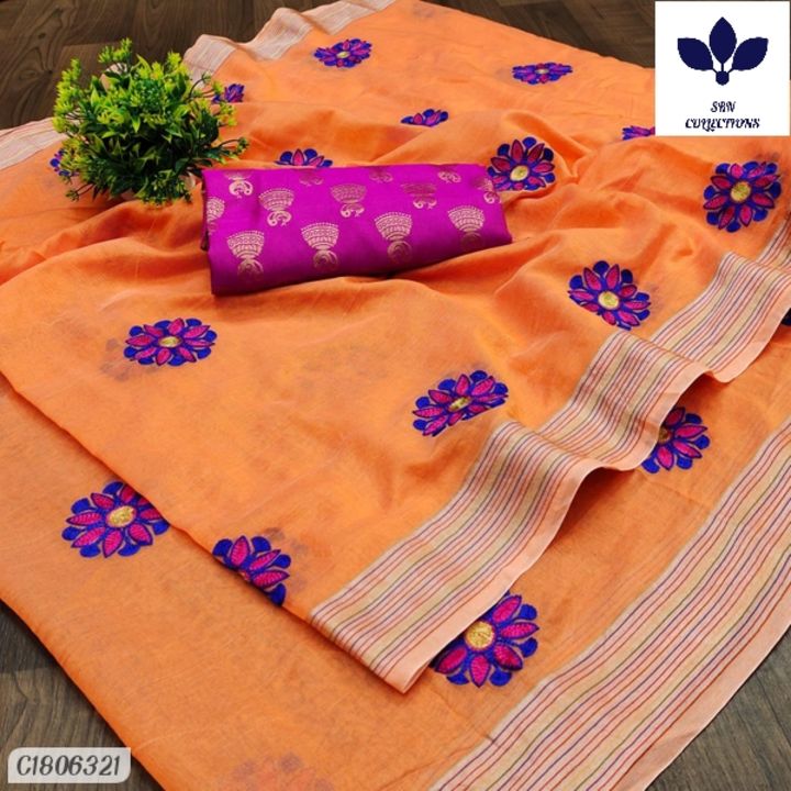 Catalog Name:* Fantastic Embroidered Cotton Saree uploaded by 🌺ATTRACTIVE COLLECTIONS 🌺 on 8/15/2021
