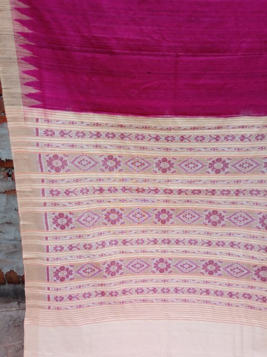 Tusser Ghicha body colour Saree uploaded by business on 8/15/2021