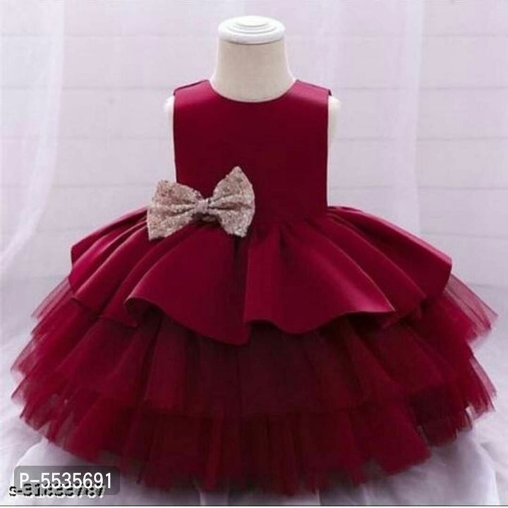 Post image red colour party wear frock