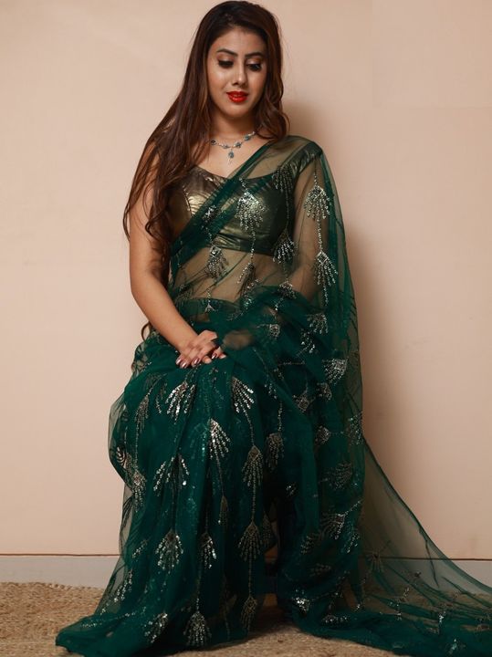Beautiful Net saree 💖 uploaded by Krushna Clothing on 8/16/2021