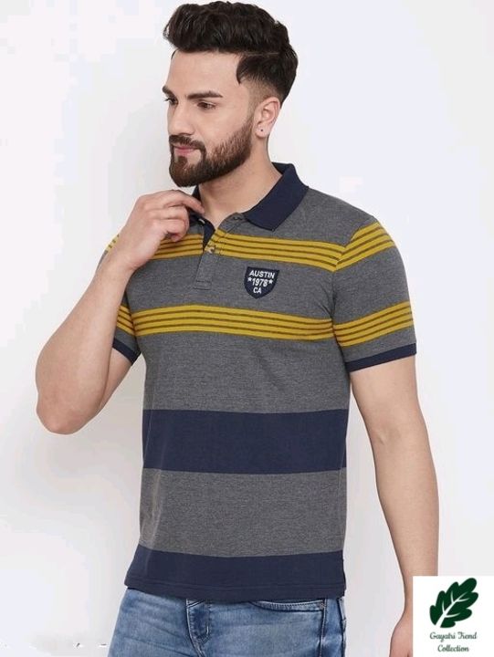 Austin Wood Men's Grey Striped Polo Neck T-shirt
Fabric: Cotton uploaded by business on 8/17/2021