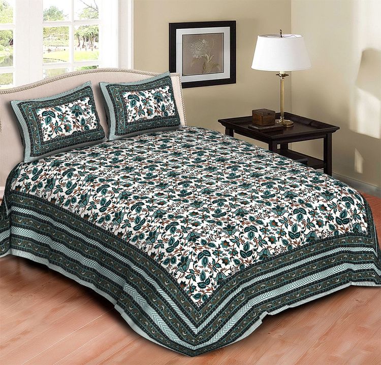 Post image Cotton Double King Size Bedsheet With 2 Pillow Covers Price 450+shipping 9549904053